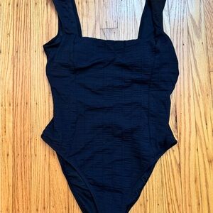 Cupshe Black Textured Swimwear